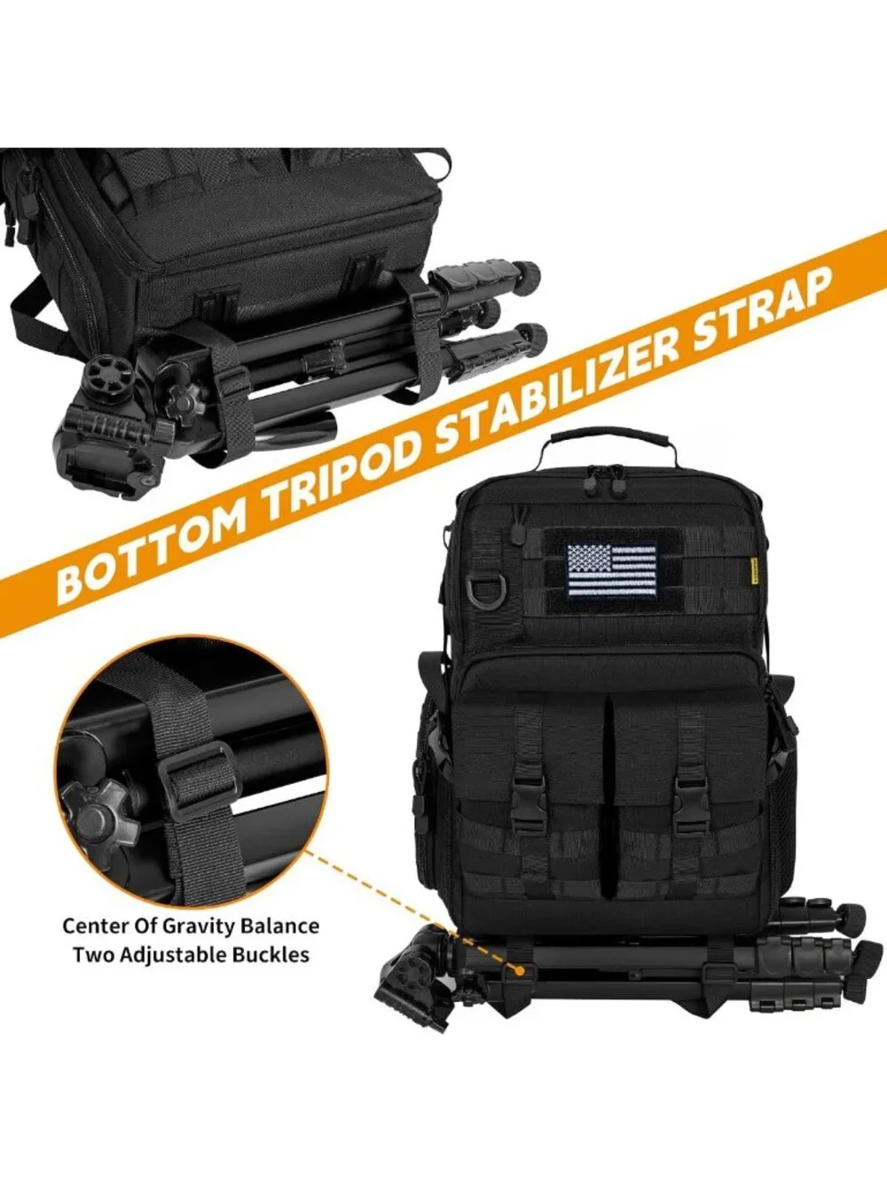 Tactical Camera Backpack for DSLR/SLR/Mirrorless - Durable, Spacious, Stylish